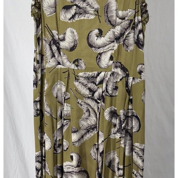 Vintage Sleeveless Dress Ruffled Green Ida Claire Women's Size XL 38" Waist - Picture 3 of 10